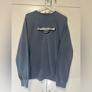 Full Send Nelk Boys Men's Globe Pullover Sweatshirt Crew Neck Slate Blue Size M